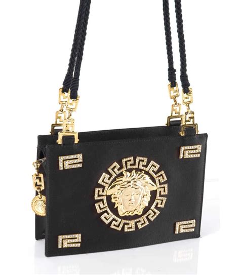 versace collection black purse|Versace collection evening bag.